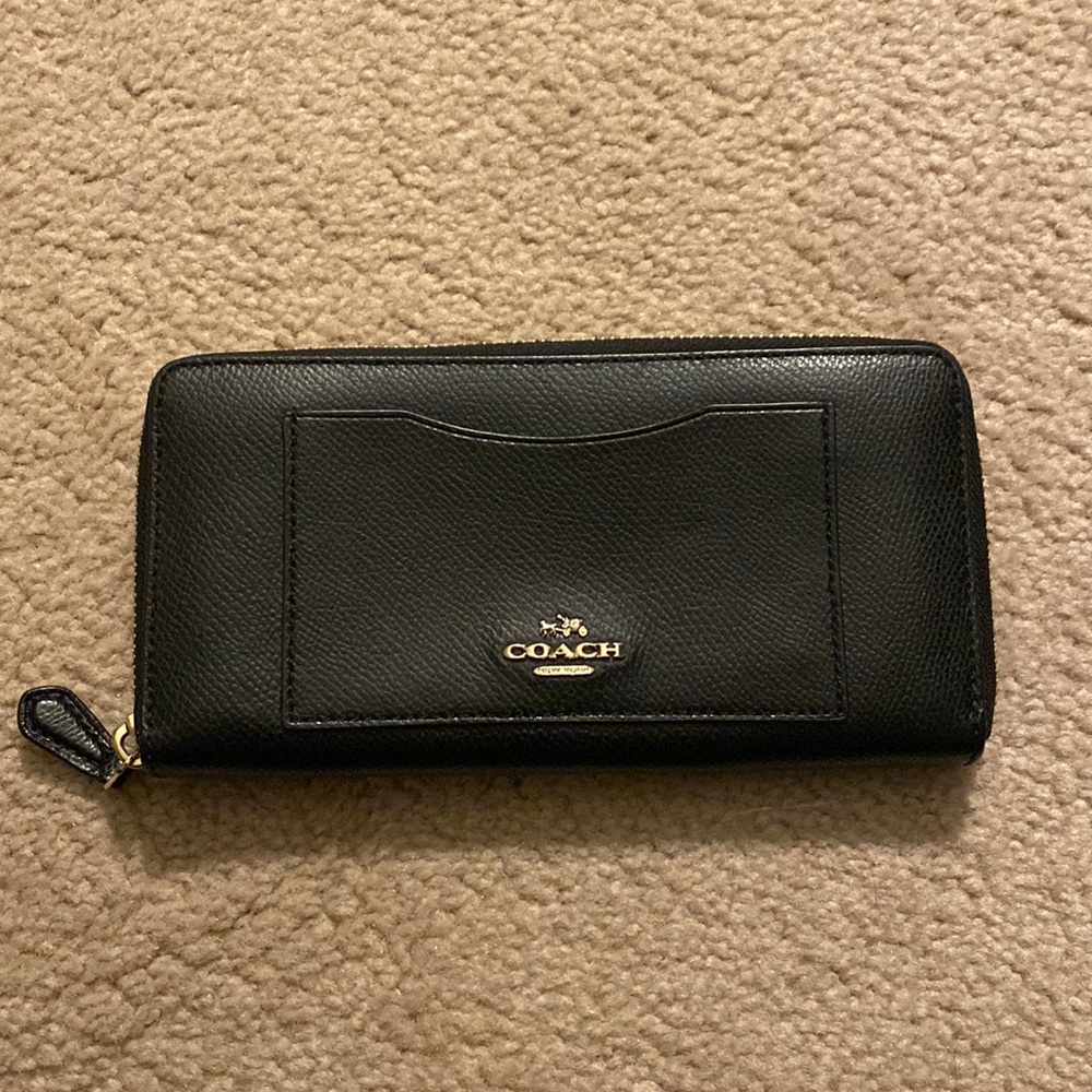 Coach black leather wallet